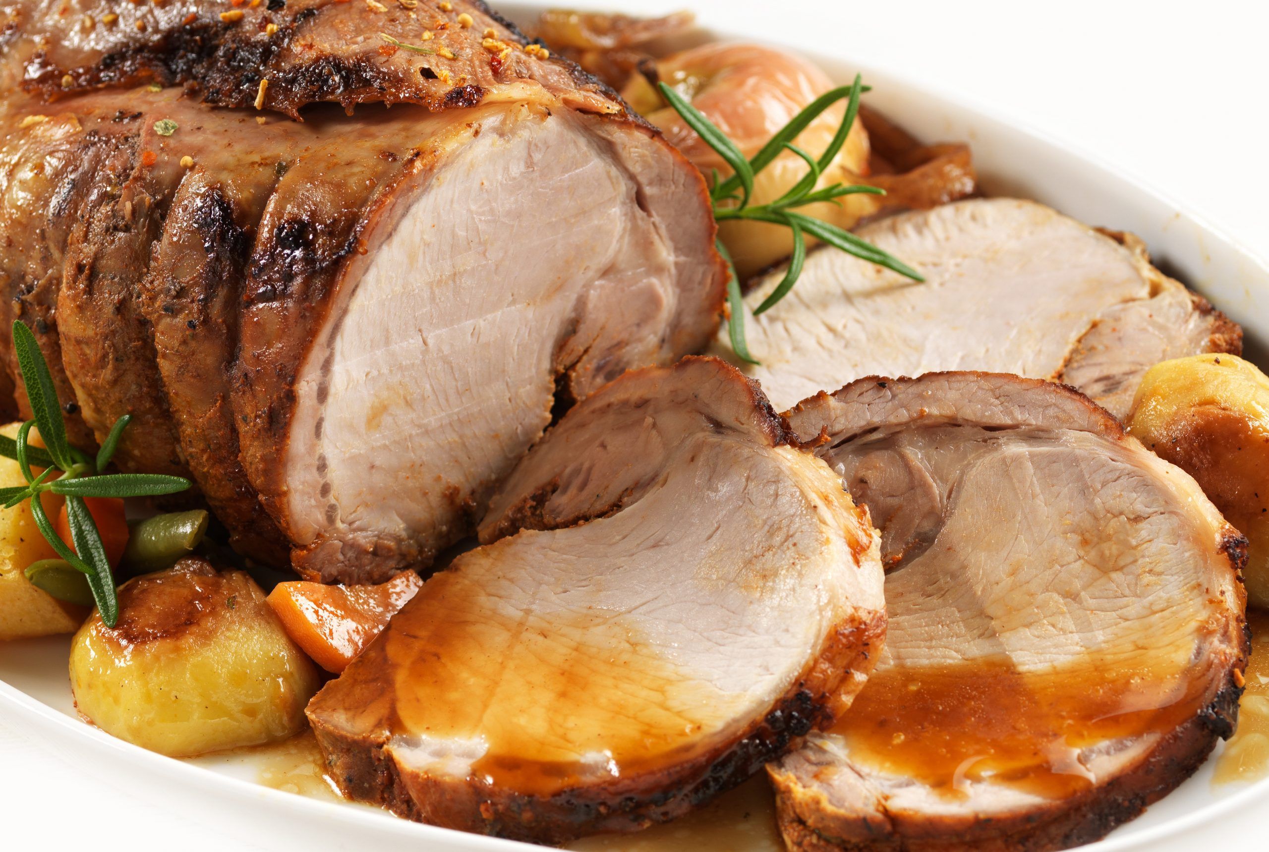 Perfect Grilled Pork Roast Served with Fruit Compote